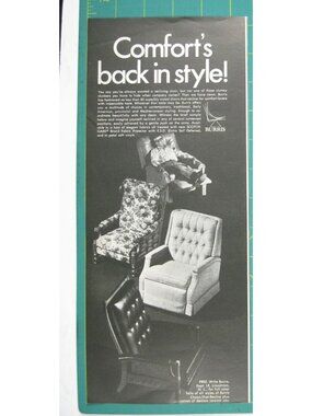 Print Ad Burris Reclining Chairs Retro 1960s Elegant Vintage MOD